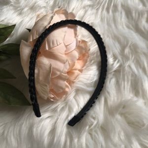 Vintage brown leather woven headband